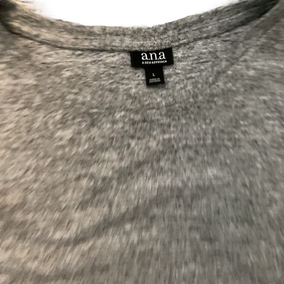 A.N.A Bohemia Gray Knee Length Knit Sweater Pullover Dress Mid Sleeve Size Lg - Picture 4 of 7